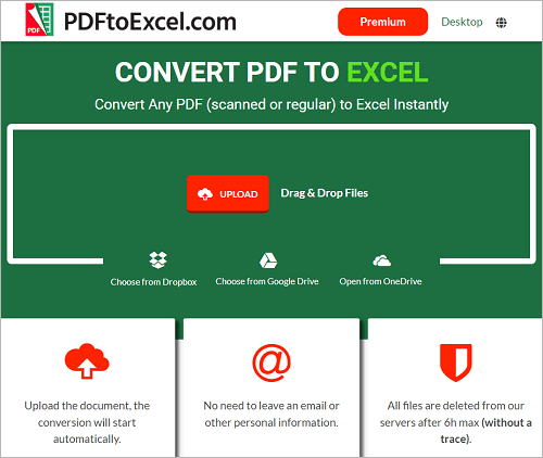 pdftoexcel website