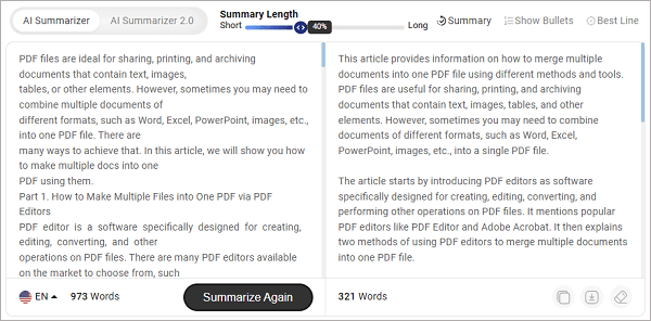 pdf summarizer ai free