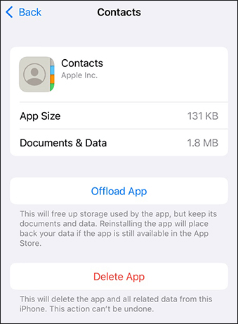clear cache for the contacts app to fix iphone contact search not working ios 17