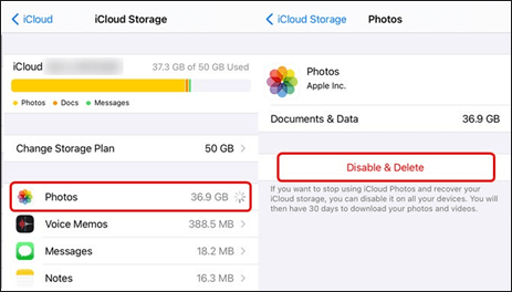 delete all photos from icloud