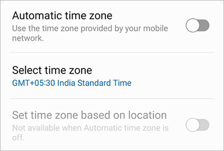how do i fix the clock on my phone by enabing automatic time zone