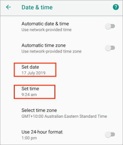 fix the incorrect time on your android phone manually