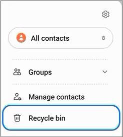 select contacts recycle bin