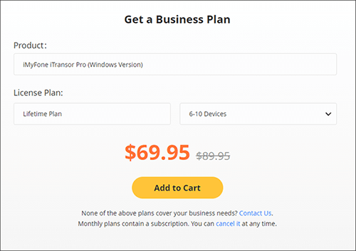 Precios de imyfone itransor pro business