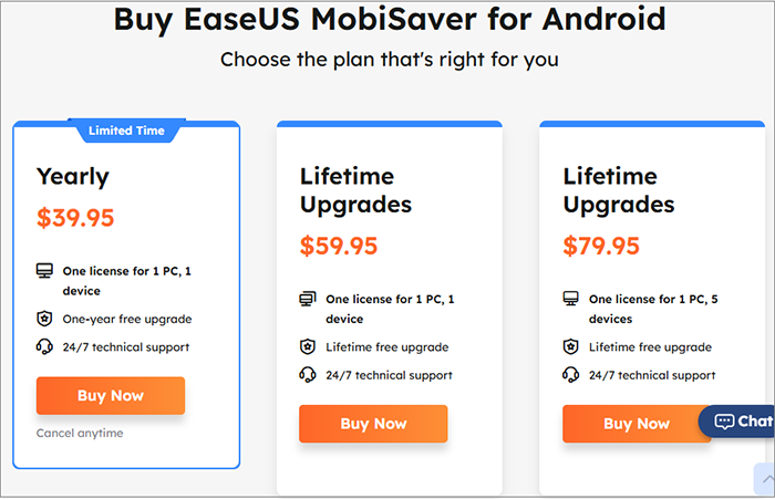 how much does easeus mobisaver cost