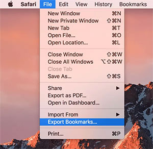 ekspor bookmark safari di mac