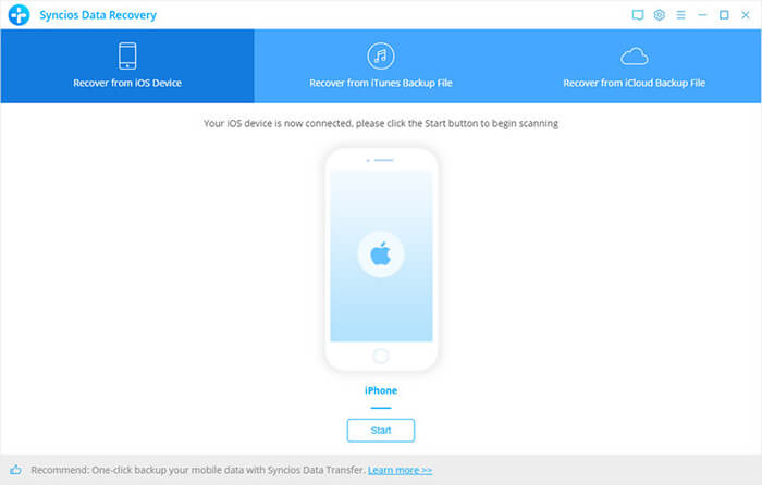 choose recover from ios device mode