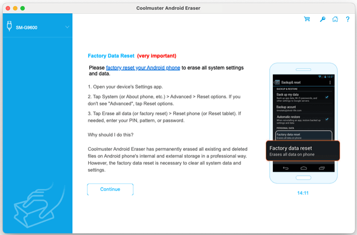 factory reset prompt