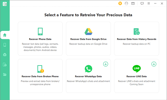 la page d'accueil d'imyfone d-back pour android