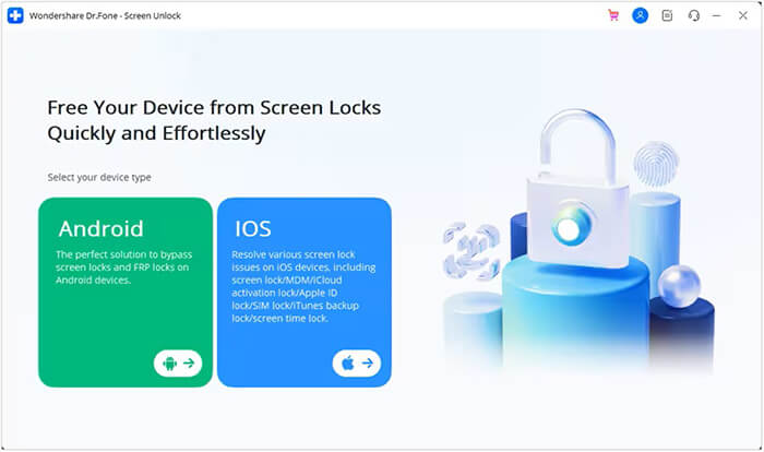choose android from screen unlock
