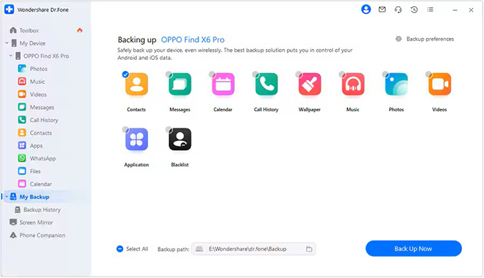 альтернатива aiseesoft резервное копирование и восстановление данных Android - wondershare dr fone