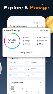 gerenciador de armazenamento android - astro