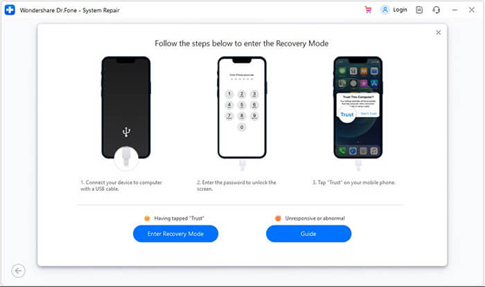 put ios device in recovery mode