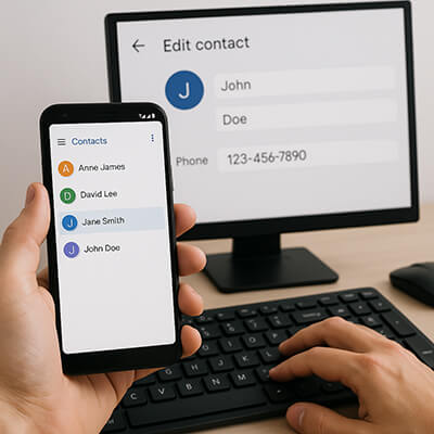 So bearbeiten Sie Android-Telefonkontakte auf dem Computer