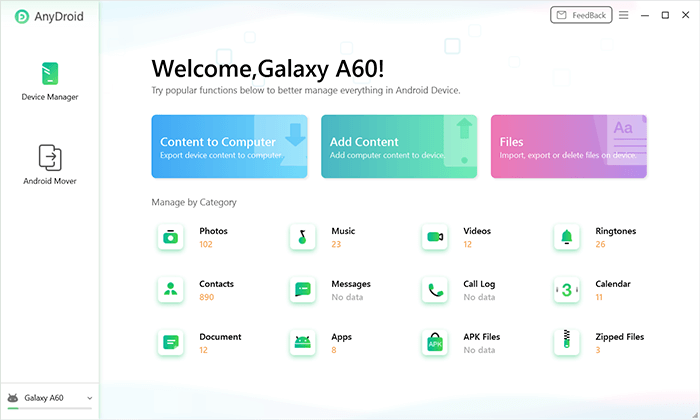 android manager for pc - imobie anydroid