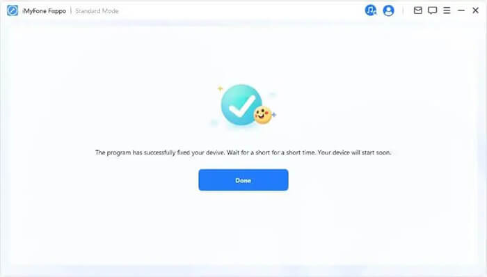 imyfone fixppo standard repair successfully