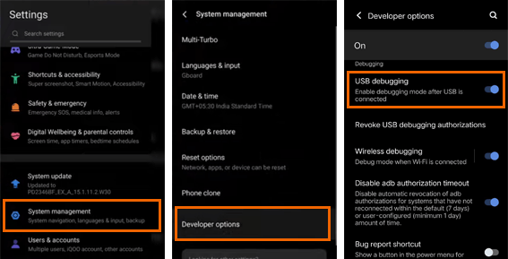 enable USB debugging on iqoo