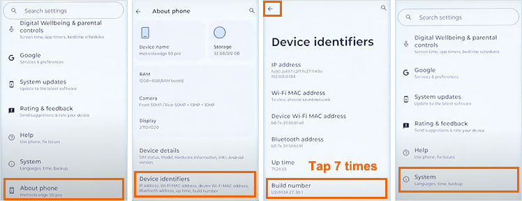 enable usb debugging on motorola