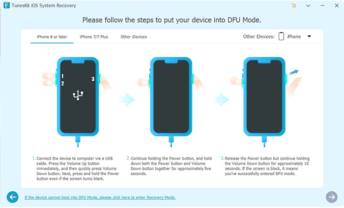 put your ios device into dfu mode