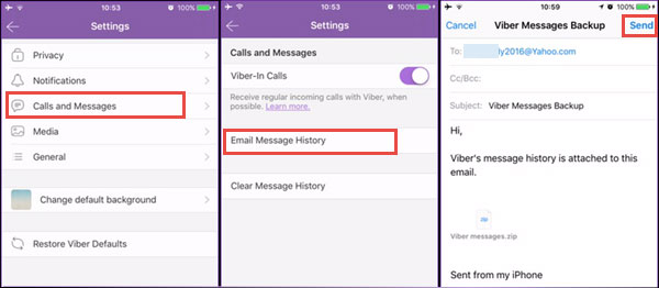cadangkan dan pulihkan viber dengan email