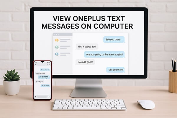 view oneplus text messages on computer