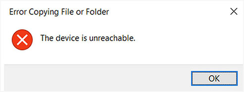 l'appareil est inaccessible