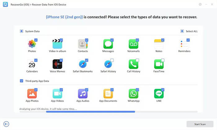 select data to scan