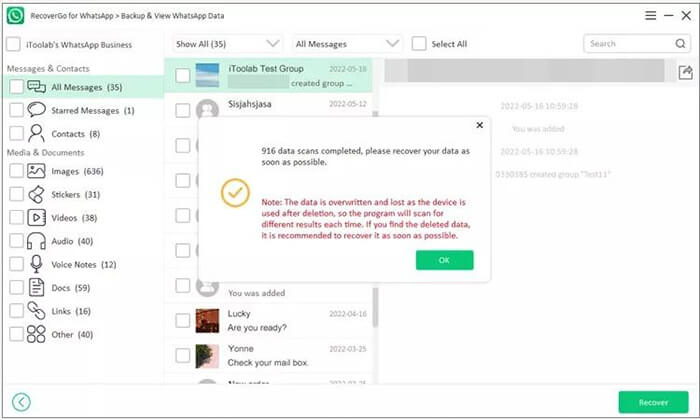 itoolab recovergo whatsapp scan data