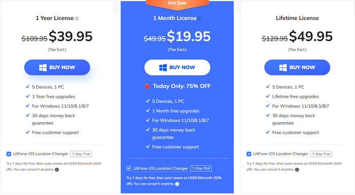 ultfoneの移転価格（個人）