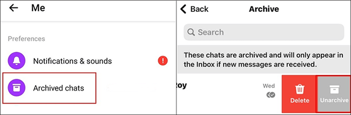 如何使用取消存檔訊息功能來恢復 iPhone 上已刪除的 Messenger 訊息