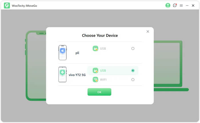 将设备连接到 wootechy imovego