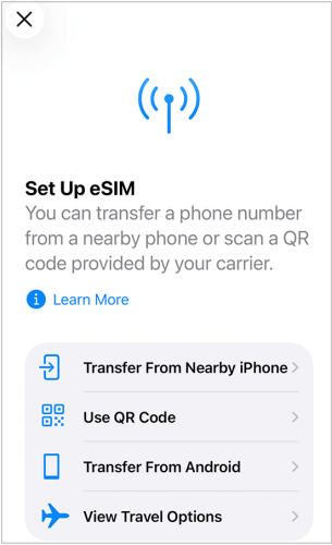 configurer esim sur iphone 17/17 pro/air à partir d'un ancien iphone