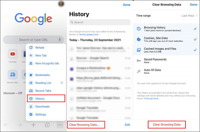 如何在 iPhone 上使用 Chrome 删除所有浏览历史记录