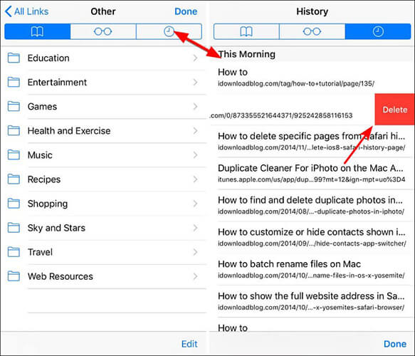 如何从 iPhone 上的 Safari 浏览历史记录中删除网站