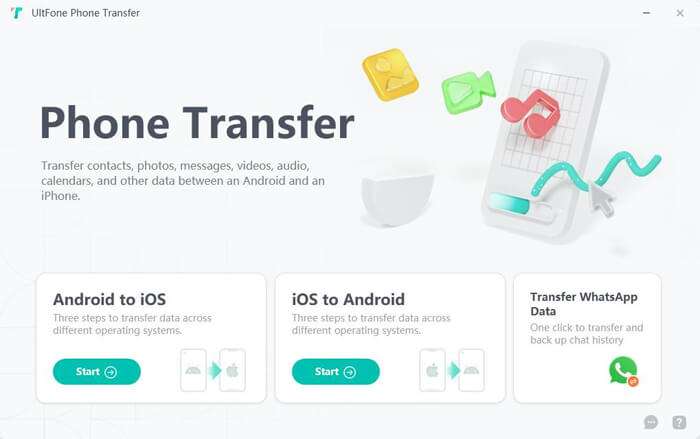 ultfone phone transfer homepage