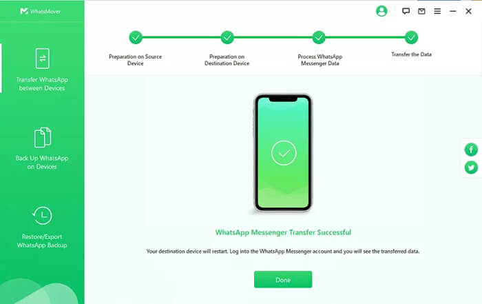 transfert complet de whatsmover wootechy