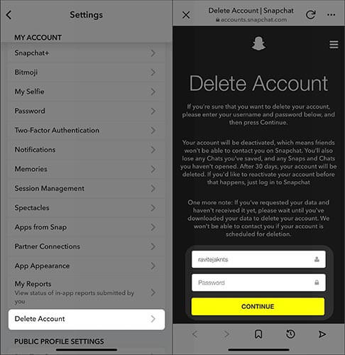 如何在 iPhone 上删除 Snapchat 帐户