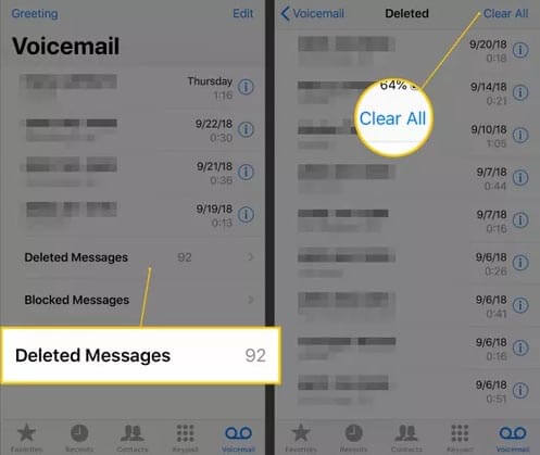 如何清除 iPad 上已删除的语音邮件