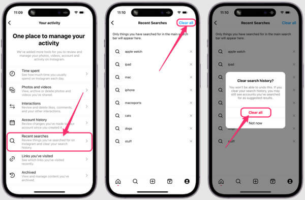 如何在iPhone上清除Instagram搜索历史记录