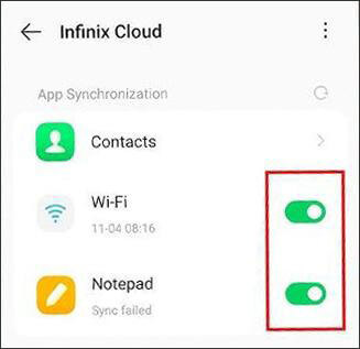 InfinixクラウドによるInfinixのバックアップと復元