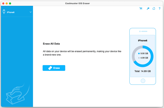 ios eraser main screen