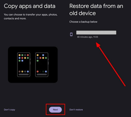 trasferire dati tra telefoni Xperia con lo strumento di trasferimento integrato di Android