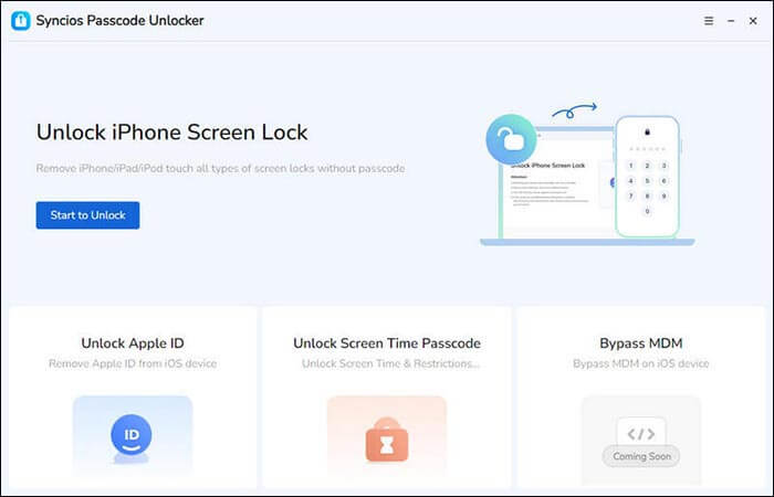 Wählen Sie den Modus zum Entsperren des iPhone-Bildschirms.