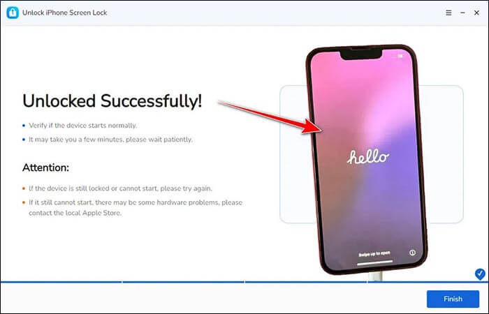 Entsperren erfolgreich