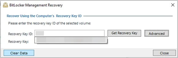 使用 BitLocker 恢復金鑰解鎖硬碟