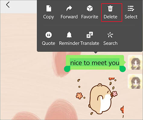 hapus satu pesan di wechat