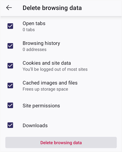 Android'de Firefox'un tarama geçmişini silme