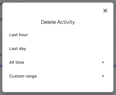 Android'de Google etkinlik geçmişini silme