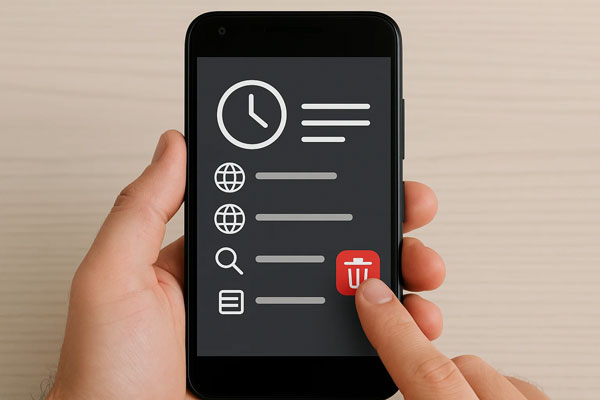 Android'de geçmişi sil