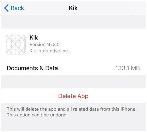 iPhone'da Kik verilerini kaldırıp yeniden yükleyerek nasıl silebilirim?